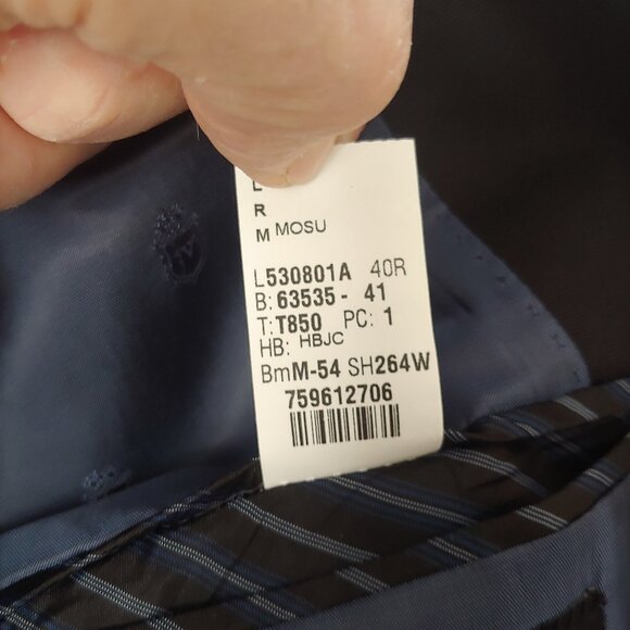 Tuxedo Jacket - Sz 40 - Navy tweed type blue / black lapel - Varvatos Soho Fit - Picture 13 of 13